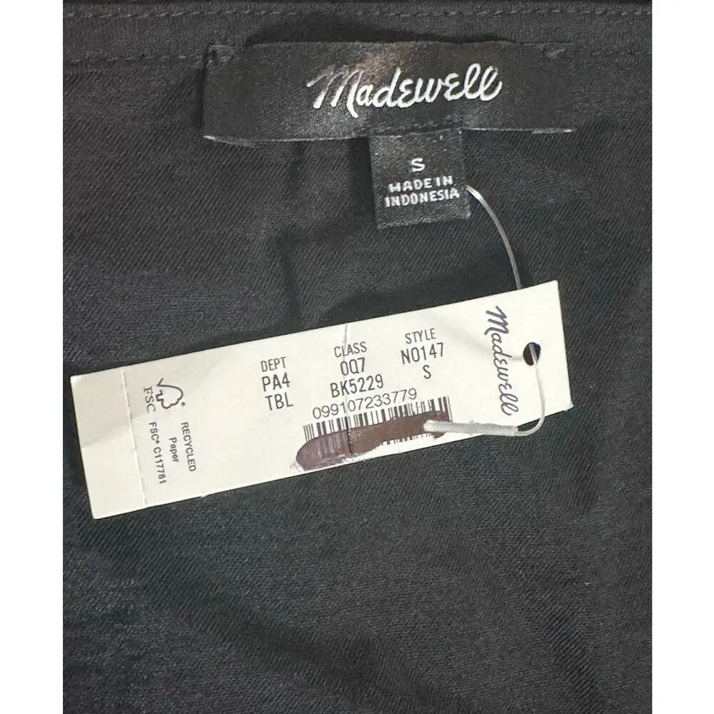 NWT Madewell‎ V-Neck Empire Midi Dress in Black Size S - Picture 8 of 16